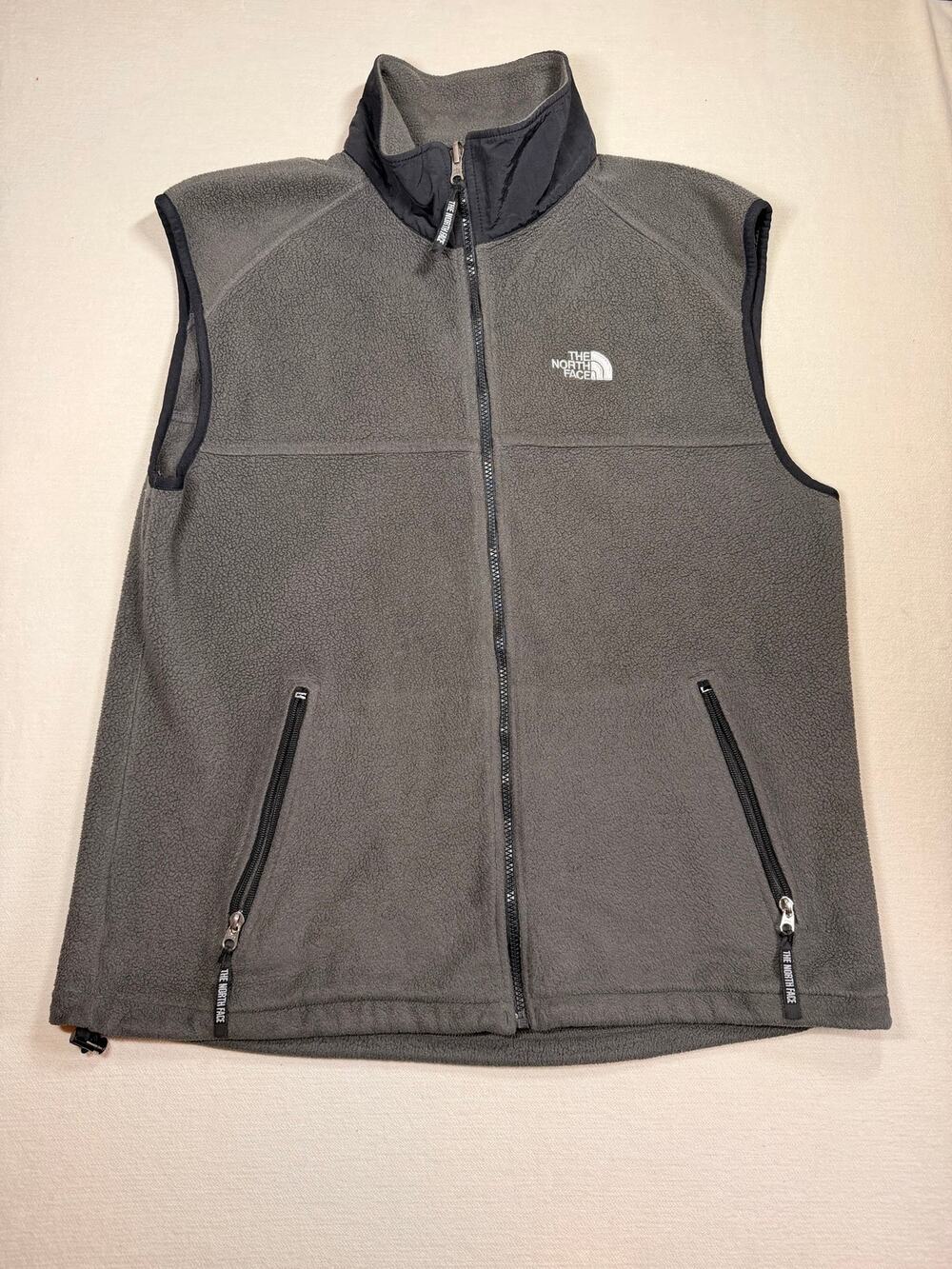 The North Face Polartec Fleece Vest Men’s XL Gray Full Zip Outdoor Hiking